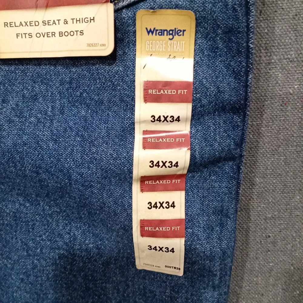 Wrangler George Strait Relaxed Fit Cowboy Cut Jeans Mens 34x34 Medium Wash NEW